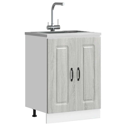 vidaXL Sink Base Cabinet "Kalmar" Grey Sonoma 60x46x81,5 cm Engineered Wood