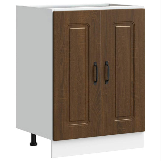 vidaXL Sink Base Cabinet "Kalmar" Brown Oak 60x46x81,5 cm Engineered Wood