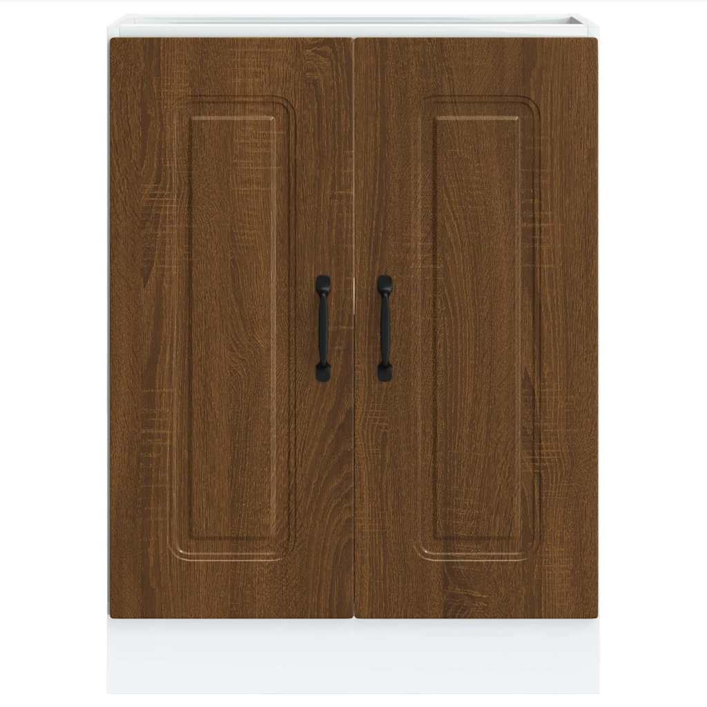 vidaXL Sink Base Cabinet "Kalmar" Brown Oak 60x46x81,5 cm Engineered Wood