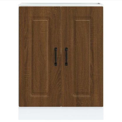 vidaXL Sink Base Cabinet "Kalmar" Brown Oak 60x46x81,5 cm Engineered Wood