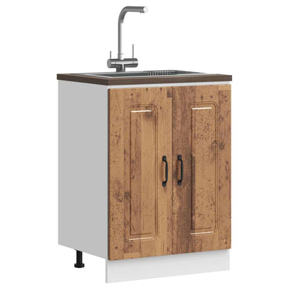 vidaXL Sink Base Cabinet "Kalmar" Old Wood 60x46x81,5 cm Engineered Wood