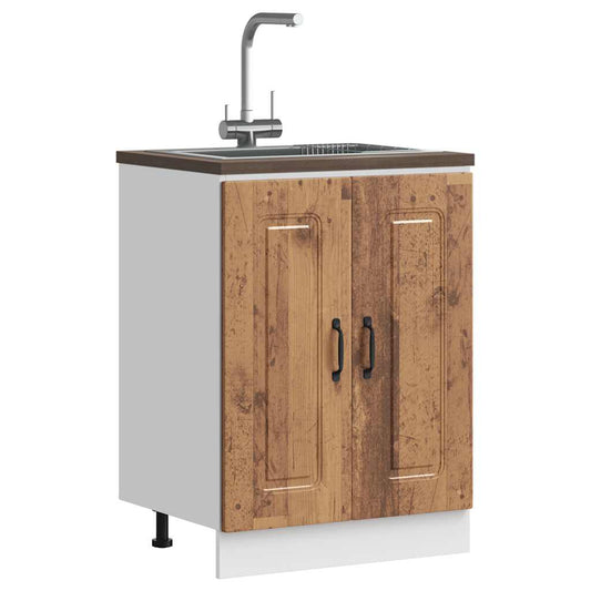 vidaXL Sink Base Cabinet "Kalmar" Old Wood 60x46x81,5 cm Engineered Wood