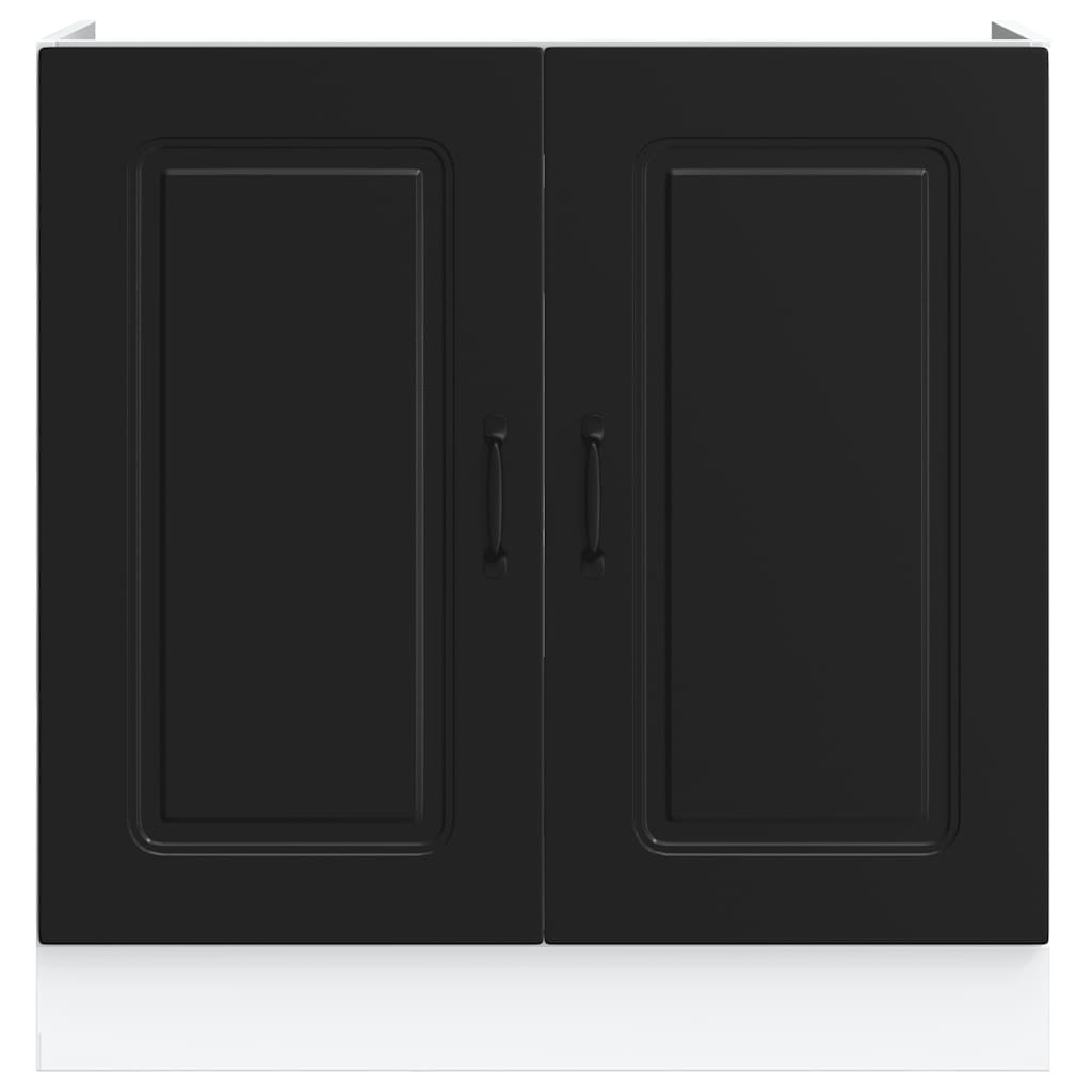 vidaXL Sink Base Cabinet Kalmar Black 80x46x81.5 cm Engineered Wood