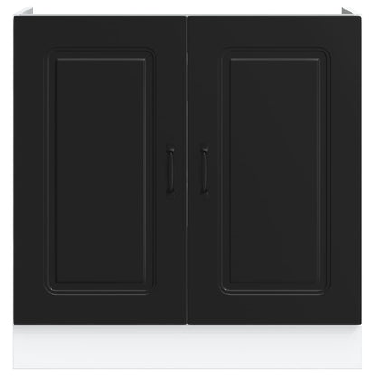 vidaXL Sink Base Cabinet Kalmar Black 80x46x81.5 cm Engineered Wood