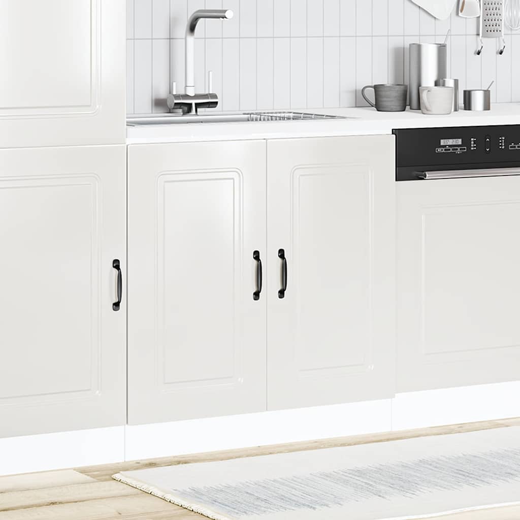 vidaXL Sink Base Cabinet "Kalmar" High Gloss White 80x46x81,5 cm Engineered Wood
