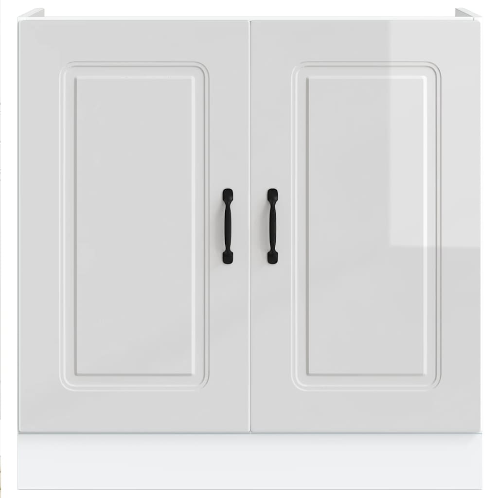 vidaXL Sink Base Cabinet "Kalmar" High Gloss White 80x46x81,5 cm Engineered Wood