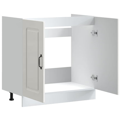 vidaXL Sink Base Cabinet "Kalmar" High Gloss White 80x46x81,5 cm Engineered Wood