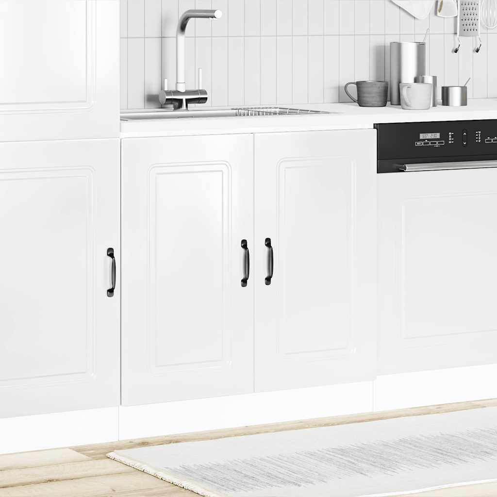vidaXL Sink Base Cabinet "Kalmar" High Gloss White 80x46x81,5 cm Engineered Wood