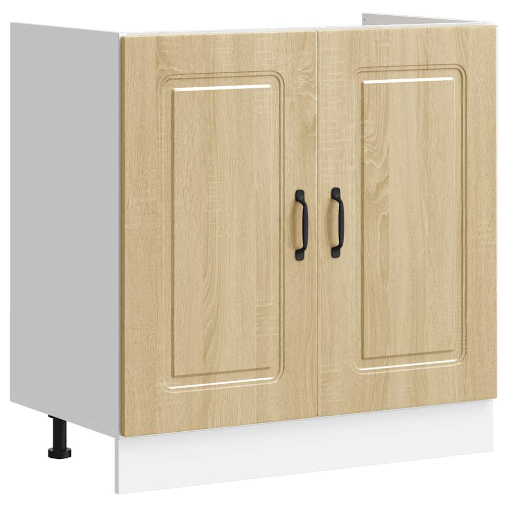 vidaXL Sink Base Cabinet "Kalmar" Sonoma Oak 80x46x81,5 cm Engineered Wood