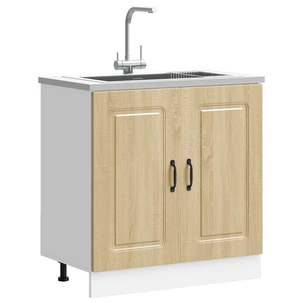 vidaXL Sink Base Cabinet "Kalmar" Sonoma Oak 80x46x81,5 cm Engineered Wood