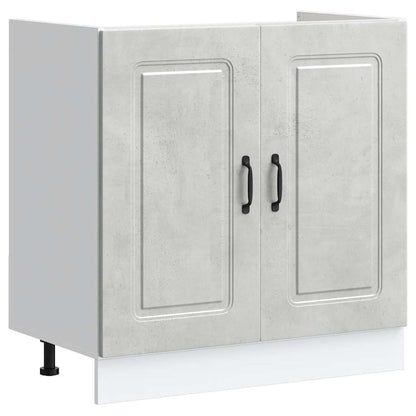 vidaXL Sink Base Cabinet Kalmar Concrete Grey 80x46x81.5 cm Engineered Wood