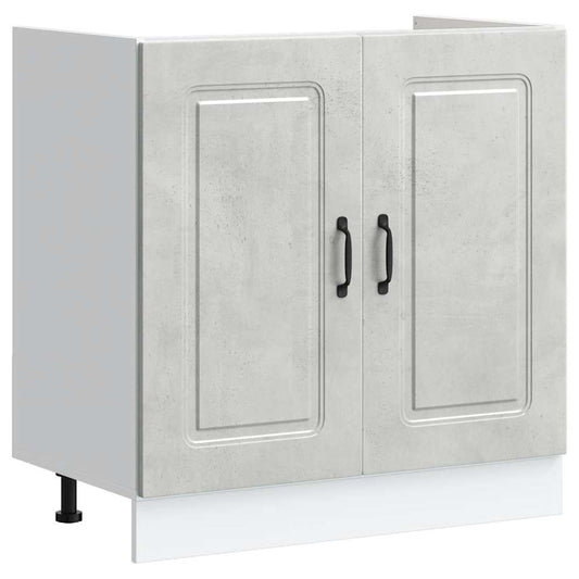 vidaXL Sink Base Cabinet "Kalmar" Concrete Grey 80x46x81,5 cm Engineered Wood