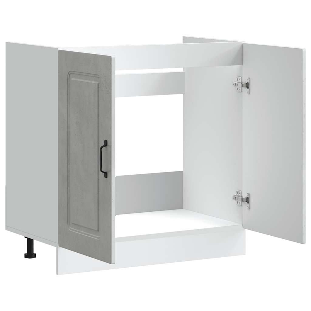 vidaXL Sink Base Cabinet Kalmar Concrete Grey 80x46x81.5 cm Engineered Wood