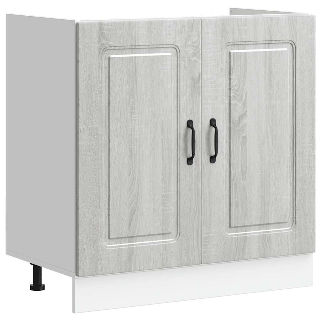 vidaXL Sink Base Cabinet "Kalmar" Grey Sonoma 80x46x81,5 cm Engineered Wood