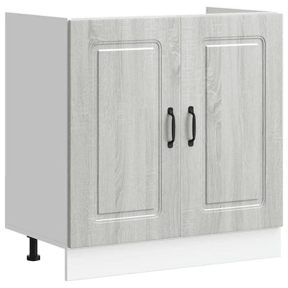 vidaXL Sink Base Cabinet "Kalmar" Grey Sonoma 80x46x81,5 cm Engineered Wood