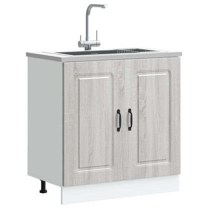 vidaXL Sink Base Cabinet "Kalmar" Grey Sonoma 80x46x81,5 cm Engineered Wood