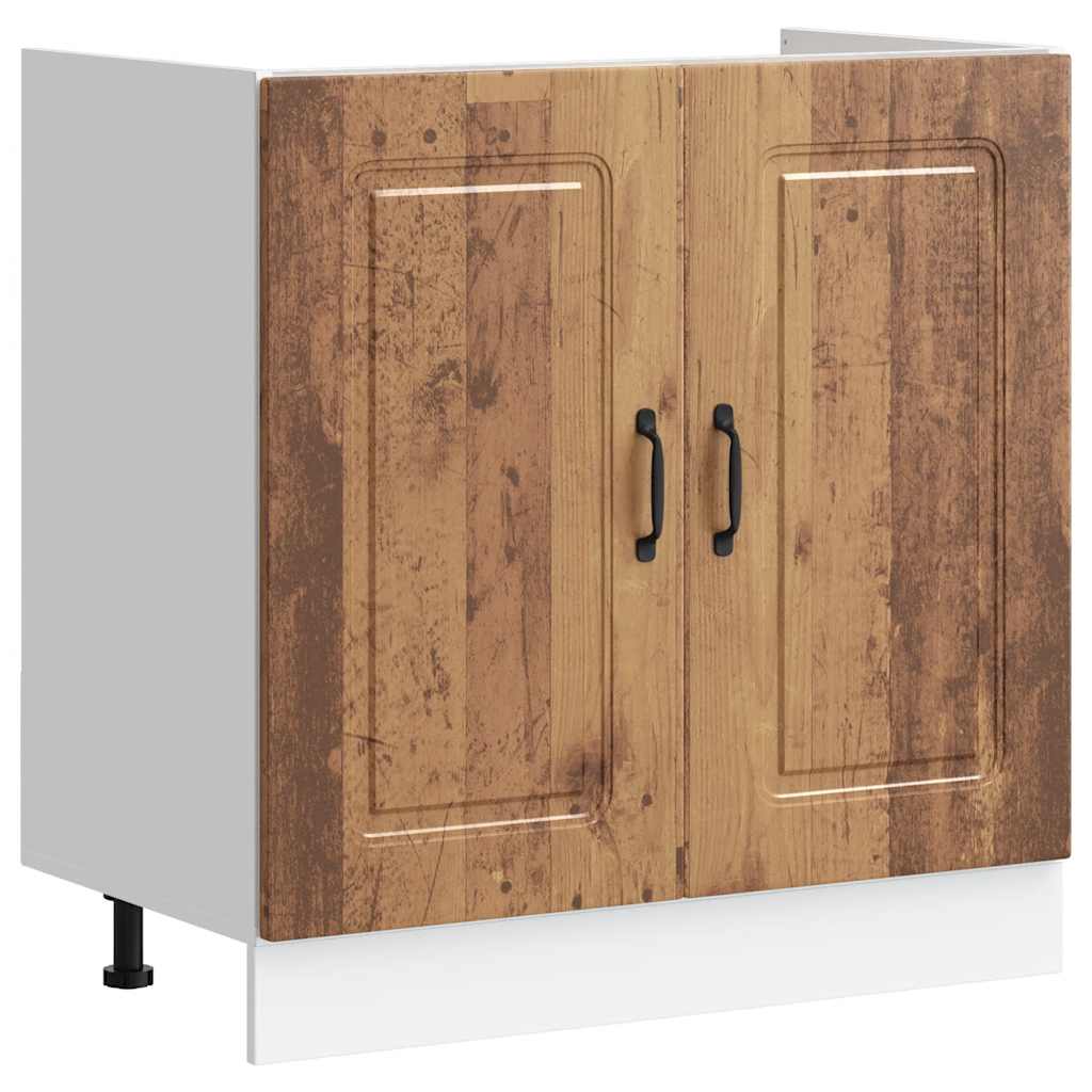 vidaXL Sink Base Cabinet Kalmar Old Wood 80x46x81.5 cm Engineered Wood