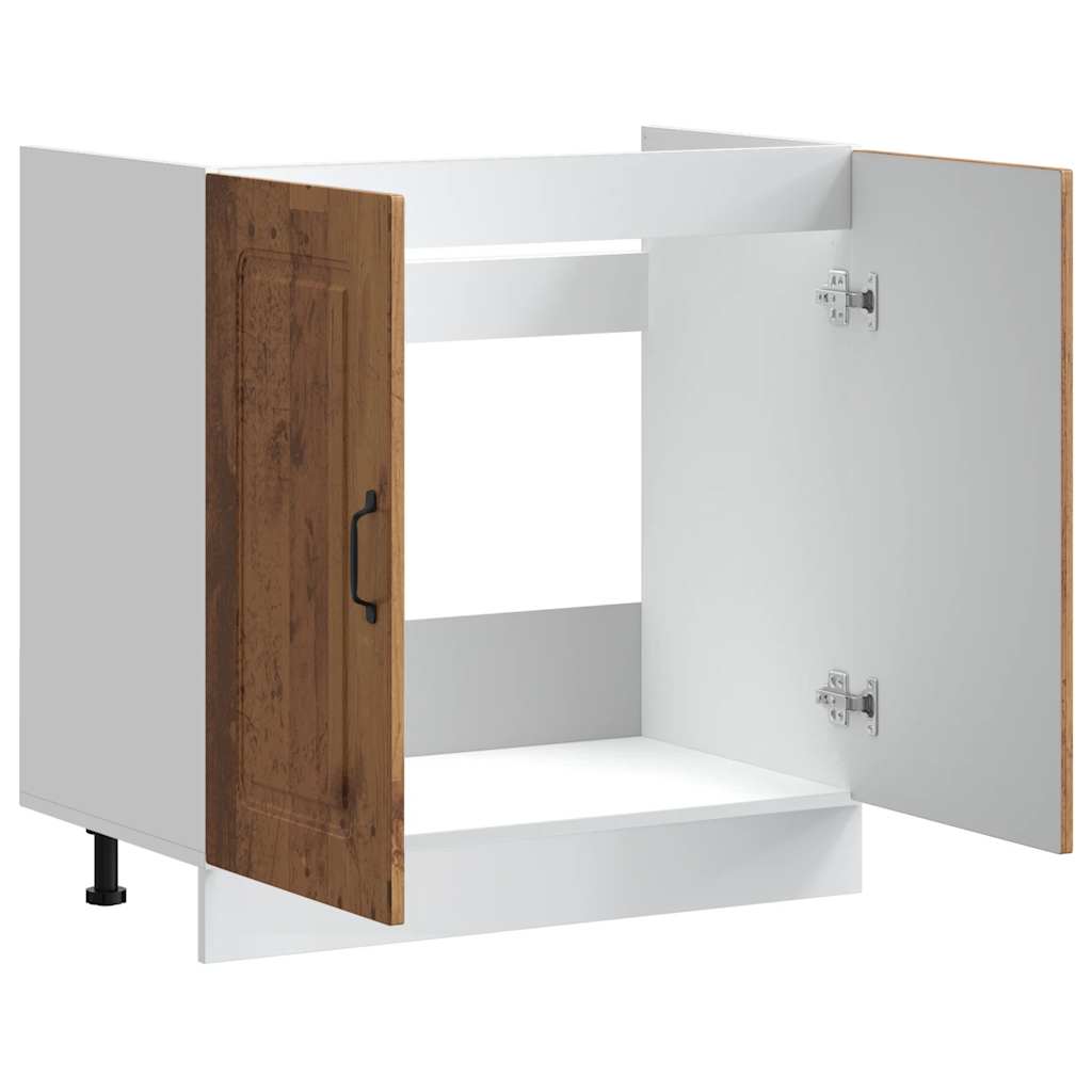 vidaXL Sink Base Cabinet "Kalmar" Old Wood 80x46x81,5 cm Engineered Wood