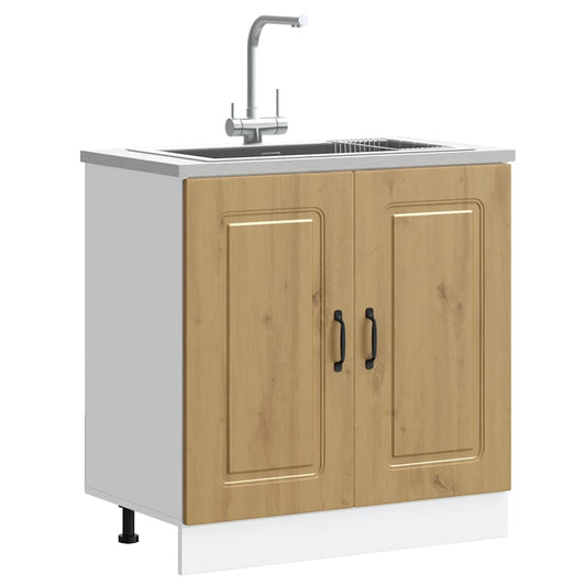 vidaXL Sink Base Cabinet "Kalmar" Artisan Oak 80x46x81,5 cm Engineered Wood
