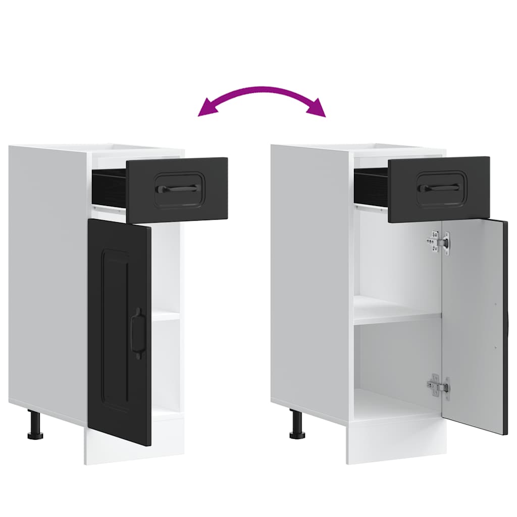 vidaXL Kitchen Base Cabinet "Kalmar" Black Engineered Wood