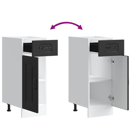 vidaXL Kitchen Base Cabinet "Kalmar" Black Engineered Wood