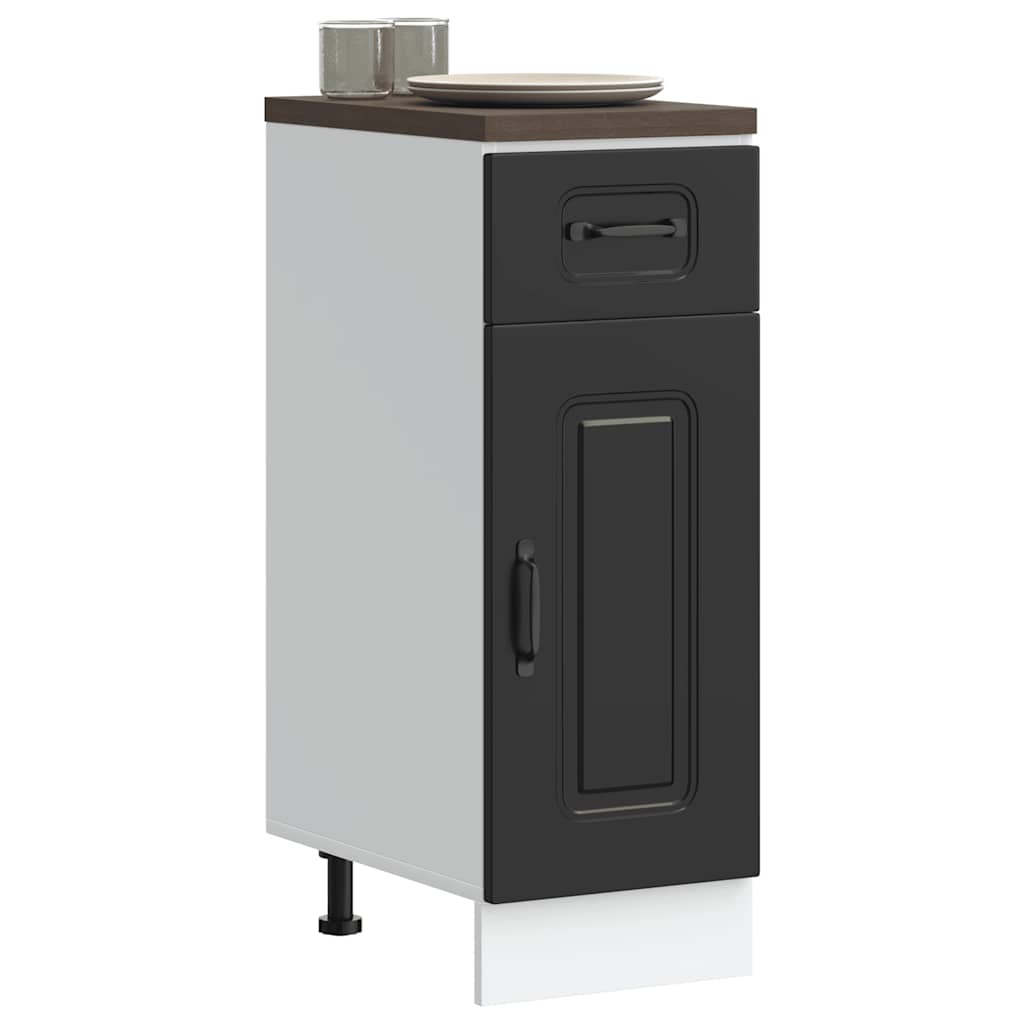 vidaXL Kitchen Base Cabinet "Kalmar" Black Engineered Wood