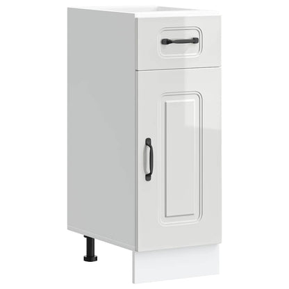 vidaXL Kitchen Base Cabinet Kalmar High Gloss White Engineered Wood