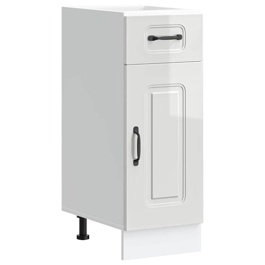 vidaXL Kitchen Base Cabinet "Kalmar" High Gloss White Engineered Wood