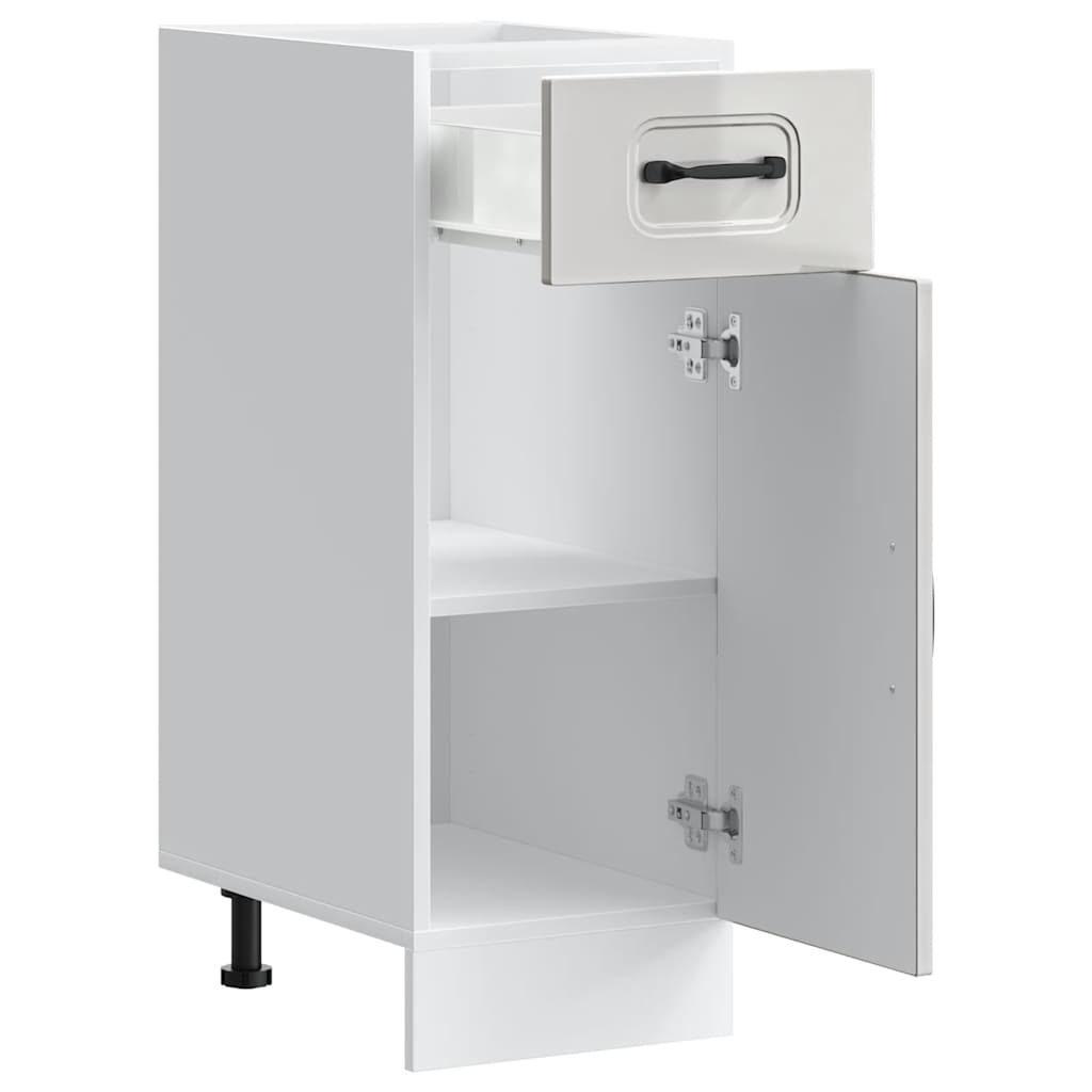 vidaXL Kitchen Base Cabinet Kalmar High Gloss White Engineered Wood