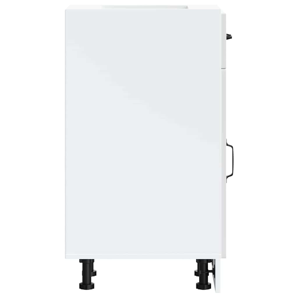 vidaXL Kitchen Base Cabinet Kalmar High Gloss White Engineered Wood