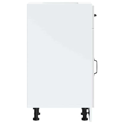 vidaXL Kitchen Base Cabinet Kalmar High Gloss White Engineered Wood