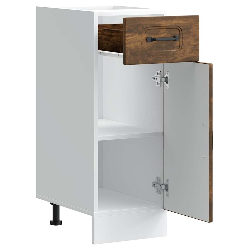 vidaXL Kitchen Base Cabinet "Kalmar" Smoked Oak Engineered Wood