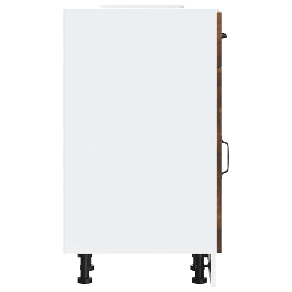 vidaXL Kitchen Base Cabinet "Kalmar" Smoked Oak Engineered Wood