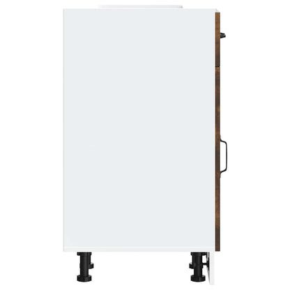 vidaXL Kitchen Base Cabinet "Kalmar" Smoked Oak Engineered Wood