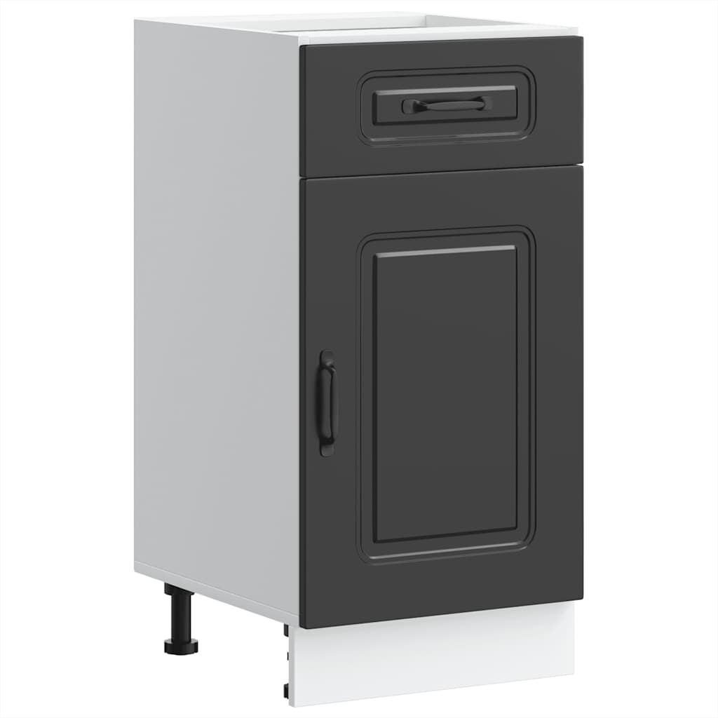 vidaXL Kitchen Base Cabinet "Kalmar" Black Engineered Wood