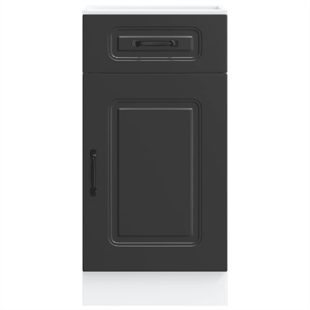 vidaXL Kitchen Base Cabinet "Kalmar" Black Engineered Wood