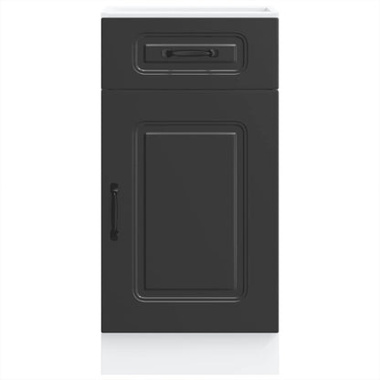 vidaXL Kitchen Base Cabinet "Kalmar" Black Engineered Wood