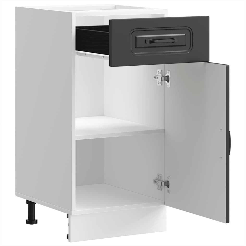 vidaXL Kitchen Base Cabinet "Kalmar" Black Engineered Wood