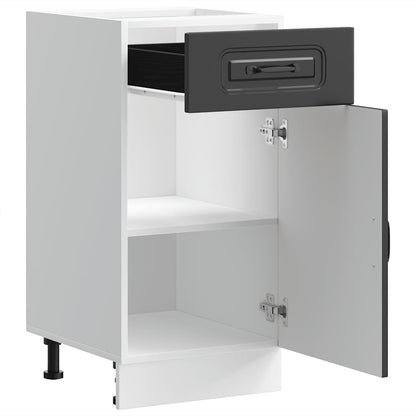 vidaXL Kitchen Base Cabinet "Kalmar" Black Engineered Wood