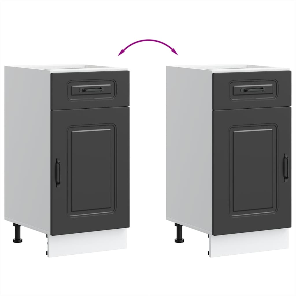 vidaXL Kitchen Base Cabinet "Kalmar" Black Engineered Wood