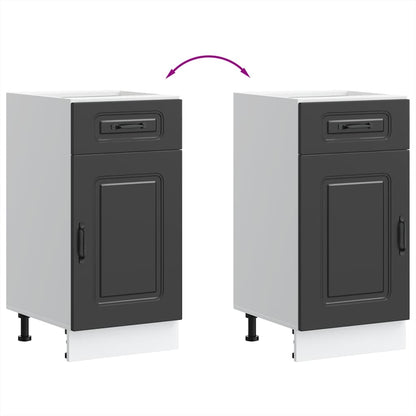 vidaXL Kitchen Base Cabinet "Kalmar" Black Engineered Wood