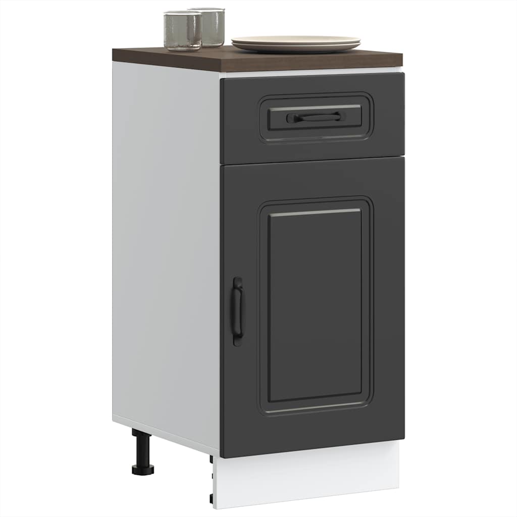 vidaXL Kitchen Base Cabinet "Kalmar" Black Engineered Wood