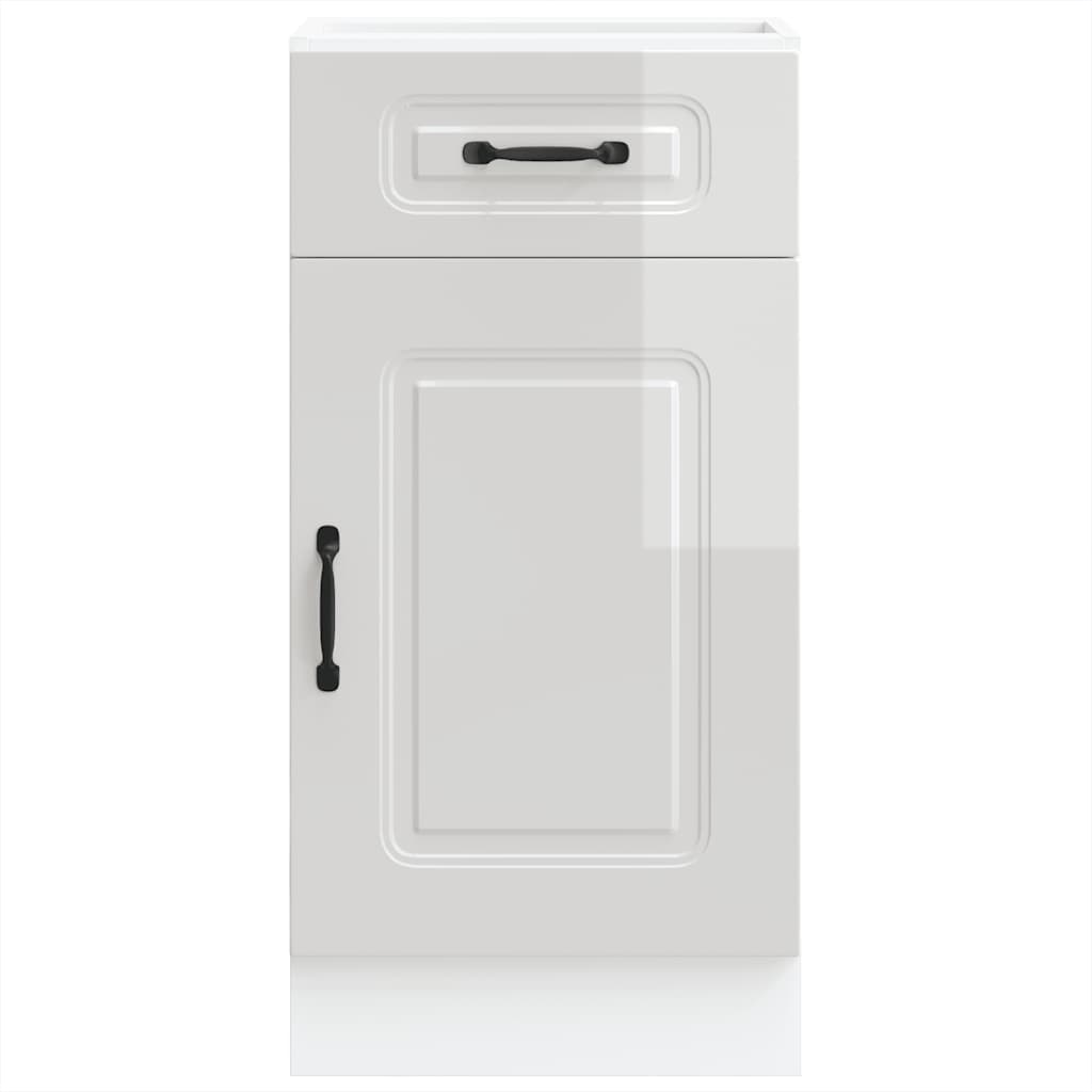 vidaXL Kitchen Base Cabinet Kalmar High Gloss White Engineered Wood