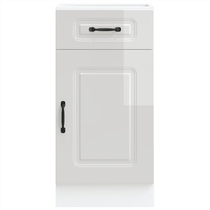 vidaXL Kitchen Base Cabinet Kalmar High Gloss White Engineered Wood