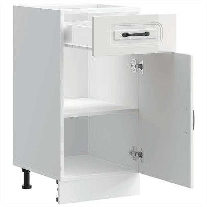 vidaXL Kitchen Base Cabinet Kalmar High Gloss White Engineered Wood
