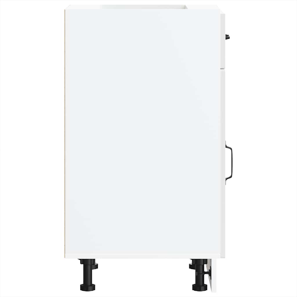vidaXL Kitchen Base Cabinet Kalmar High Gloss White Engineered Wood