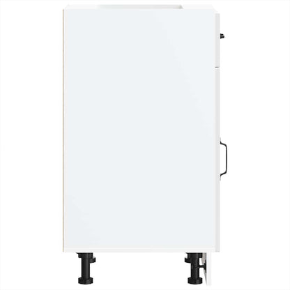 vidaXL Kitchen Base Cabinet Kalmar High Gloss White Engineered Wood