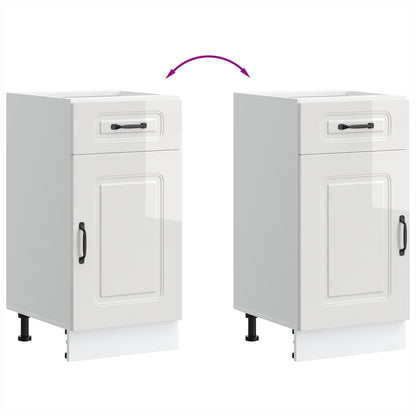vidaXL Kitchen Base Cabinet Kalmar High Gloss White Engineered Wood
