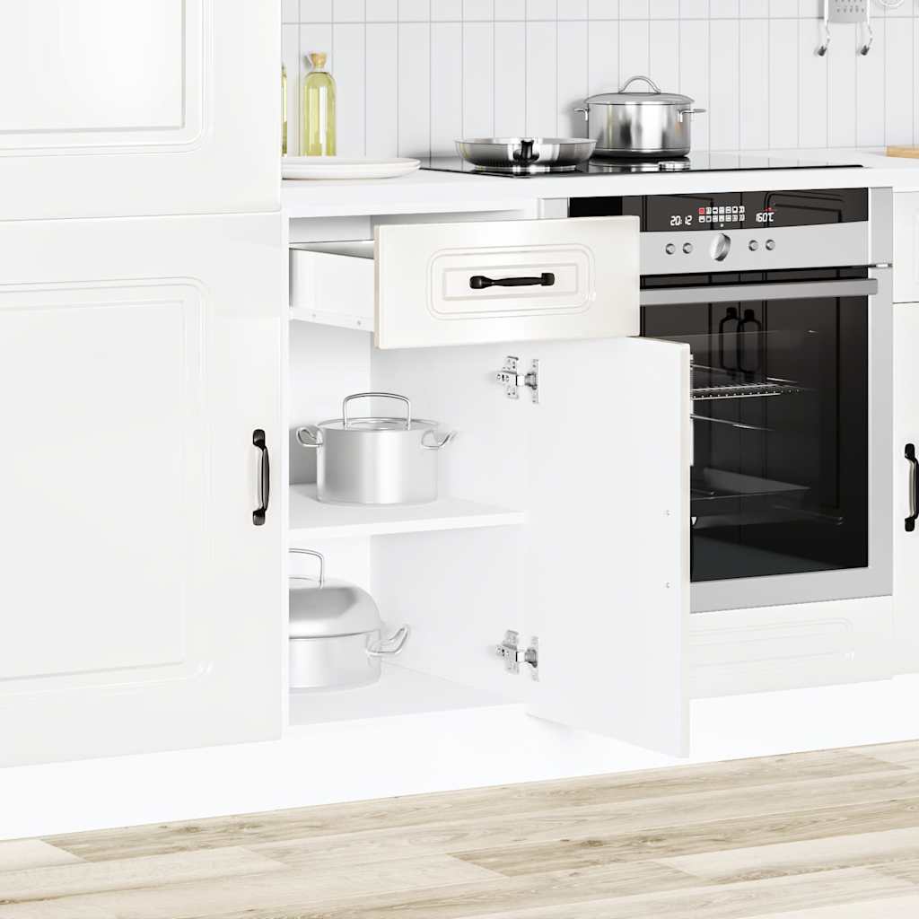 vidaXL Kitchen Base Cabinet Kalmar High Gloss White Engineered Wood