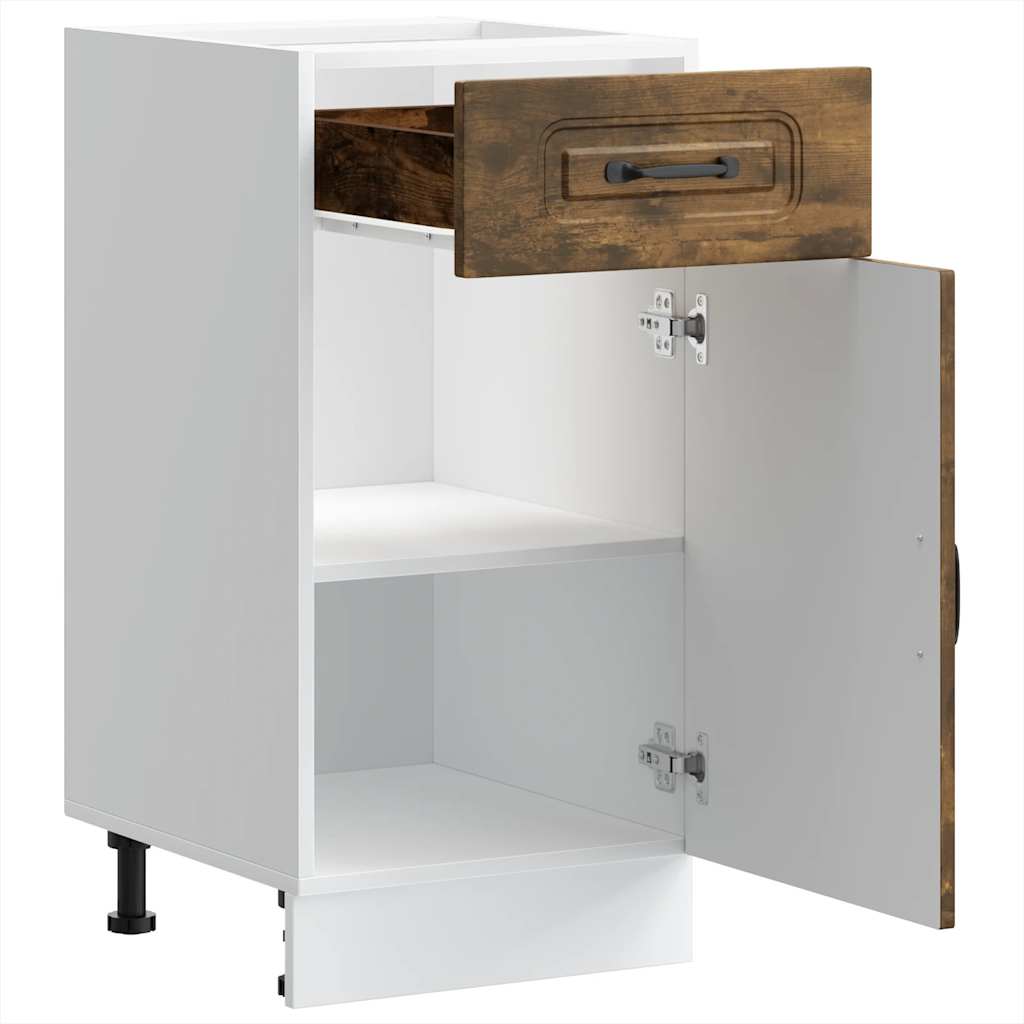 vidaXL Kitchen Base Cabinet Kalmar Smoked Oak Engineered Wood